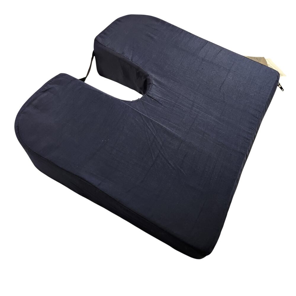 Portable Foam Angled Seat Cushion with Removable Cover - Navy Blue
